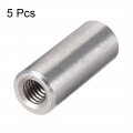 Uxcell M6 Round Connector Nuts 304 Stainless Steel Coupling Nut 25mm 0 98inch Length Pack Of 5