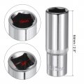 Uxcell 2 Pcs 3 8 Inch Drive 15mm 6-point Deep Socket Metric Steel With Chrome Plated