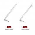 Uxcell T30 T45 Long Tamper Proof Torx Star Key Bit Wrench Set L-shape Nickel Plated