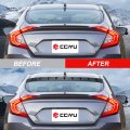 Rear Carbon Fiber Spoiler Wing For Honda Civic 2016 2018 Black Shark Fin Style Self Adhesive Direct Fit 44 In Length