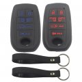 Kcpros 2pcs Rubber Silicone 6 Buttons Smart Key Fob Cover Case Protector Keyless With Keychain For Toyota Sienna 2021 2022 2023 