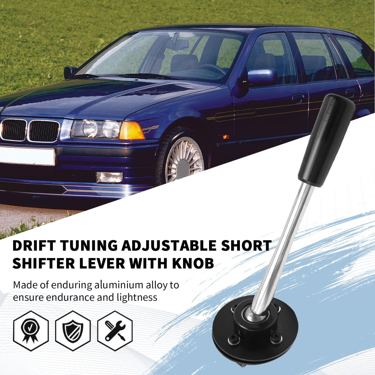 Adjustable Short Shifter Lever With Knob 178mm Handle Black Replacement For Bmw E30 E36 E39 Z3 E46 E34 E6x 1985 2010 Aluminum