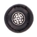 Vicenza Designs K1285 Tiziano Knob Black With Round Leather Antique Nickel 