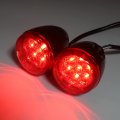 Httmt- Glossy Black Rear Led Running Brake Turn Signal Indicator Light With Red Lens Compatible 92-17 Xl883 1200 02-05 Fxst P N