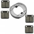 Caltric Front Brake Pads And Rear Shoes Compatible With Yamaha Big Bear Yfm350 Yfm 350 1999