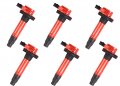 Ena Set Of 6 Red Ignition Coil 2 Pins Pack Ford Lincoln Mercury Transit Explorer F150 Flex Edge Mustang Taurus Mks Mkt Mkx Mkz 