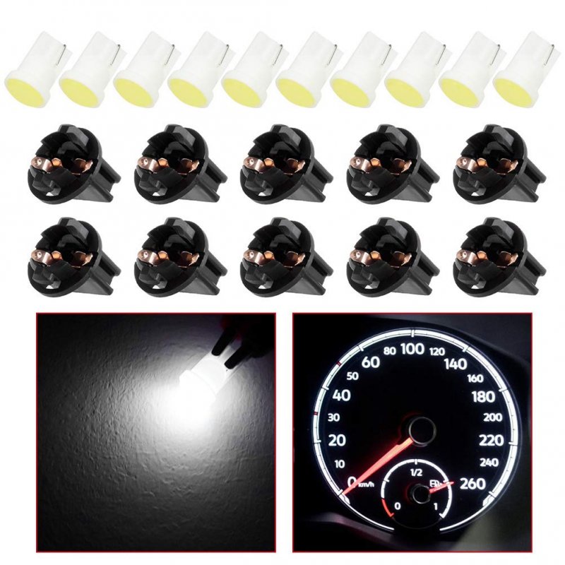 T10 Led Bulb W5w Wedge 168 194 With Twist Lock Sockets For Instrument Panel Light Extremely Bright White Replacement Dash