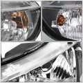 Auto Dynasty Black Housing Clear Corner Headlgiht Head Lamps Tool Kit Compatible With Honda Civic Sedan 06-11