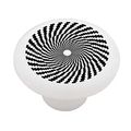 Optical Art Spiral Decorative High Gloss White Ceramic Drawer Knob 