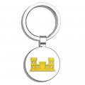 Hj Media Us Army Engineer Corps Metal Round Key Chain Keychain Ring 