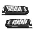 Fog Light Grill Bezel Cover Pair For 2016-2018 Audi A4 B9 S-line Only Fit S4 Pre-facelift Models W O Holes Not Fit With 