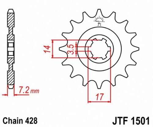 Jt Sprockets Jtf1501 14 14t Steel Front Sprocket