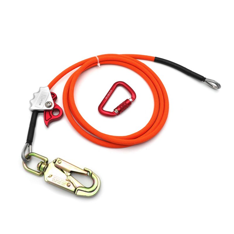 Httmt- Climb Right 1 2 X 8 Steel Wire Core With Triple Lock Lanyard Kit Flip Line Swivel Snap Arborist P N Et-outdoor003-raw