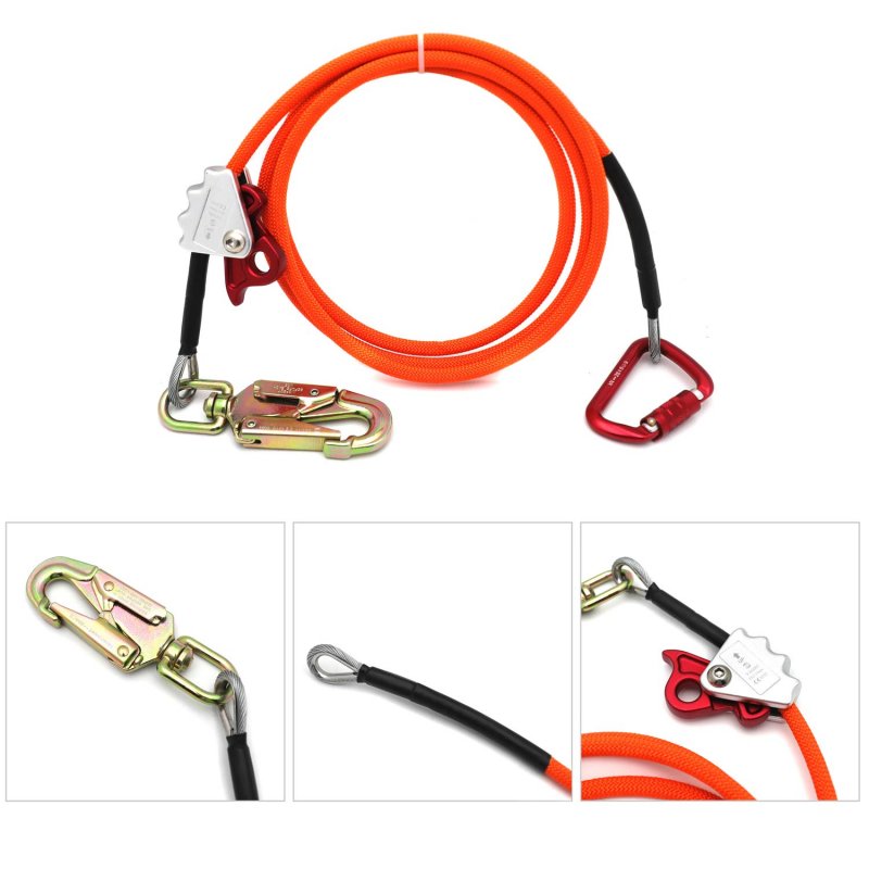 Httmt- Climb Right 1 2 X 8 Steel Wire Core With Triple Lock Lanyard Kit Flip Line Swivel Snap Arborist P N Et-outdoor003-raw