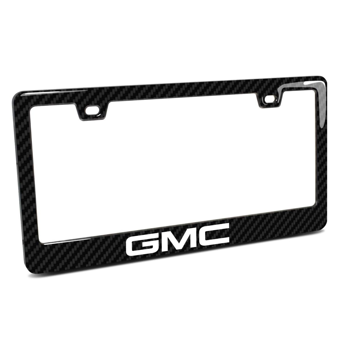 Gmc In 3d On Real Carbon Fiber Finish Abs Plastic License Plate Frame Is Official Licensed