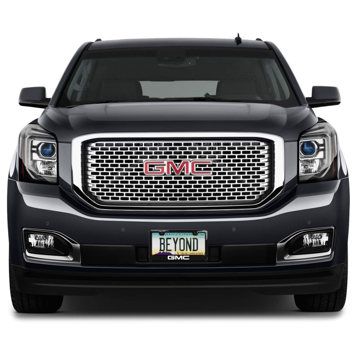 Gmc In 3d On Real Carbon Fiber Finish Abs Plastic License Plate Frame Is Official Licensed