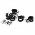 9mm 304 Stainless Steel Epdm Rubber Lined P Clips Hose Pipe Clamp 5pcs 
