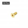Uxcell Flat Head Socket Cap Screws M3-0 5 X 8mm Brass Inner Hex Drive Fasteners Bolts 50pcs