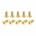 Uxcell Flat Head Socket Cap Screws M3-0 5 X 8mm Brass Inner Hex Drive Fasteners Bolts 50pcs