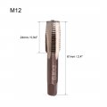 Uxcell Metric Hand Tap M12 Thread 1 25 Pitch 4 Straight Flutes H2 Alloy Tool Steel Bottom Er Screw Tap Set Tapping Tools For