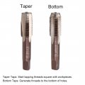 Uxcell Metric Hand Tap M12 Thread 1 25 Pitch 4 Straight Flutes H2 Alloy Tool Steel Bottom Er Screw Tap Set Tapping Tools For