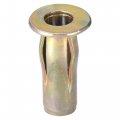 25pcs M5 Multi Grip Rivet Nut Zinc Plated Carbon Steel Flat Head Threaded Insert Pre Bulbed Shank For Blind Holes 