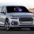 Hellhero Dog Paw Print Car Windshield Sunshade Foldable Auto Front Window Shades Windscreen Covers Block Uv Rays Sun Visor