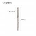 Uxcell Machine Tap 3 16-24 Bsw Thread H2 High Speed Steel Screw Taps Threading Tapping Tool 2pcs