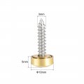 Uxcell Mirror Screws Decorative Caps Cover Nails Polished Gold 10mm 4pcs