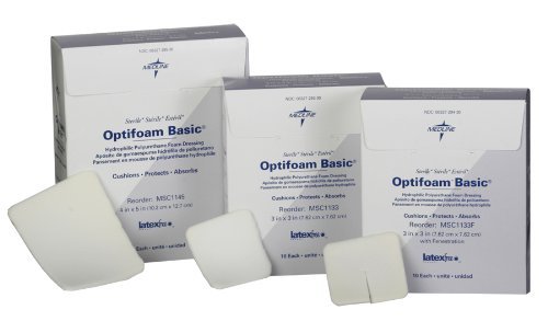 Medline Optifoam Basic Non-adhesive Dressings 3 X3 10 Count