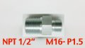 Autobahn88 Anti-rusted Steel Hose End Fitting Npt 1 2 Male To 6x1 5 Hex 22 L 43mm 1 7 Code Ftm512
