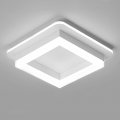 Caneoe 24w Square Hallway Light Modern Flush Mount Led Ceiling White Acrylic Close To Lights For Bedroom Dining Room Kitchen 