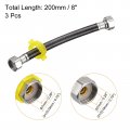 Uxcell Faucet Supply Line Connector 3pcs G1 2 Female X 8 Inch Long Braided 304 Stainless Steel Water Hose Black