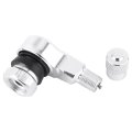 2pcs 90 Degree Angled Tire Valve Caps Stems Cover Adapter For Car Motorcycle Bike Scooter Silver