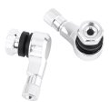 2pcs 90 Degree Angled Tire Valve Caps Stems Cover Adapter For Car Motorcycle Bike Scooter Silver