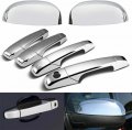 S Sizver Triple Chrome Plated Top Half Mirror Handle Covers For 2007-2013 Chevy Silverado Tahoe Suburban Avalanche Sierra Yukon 