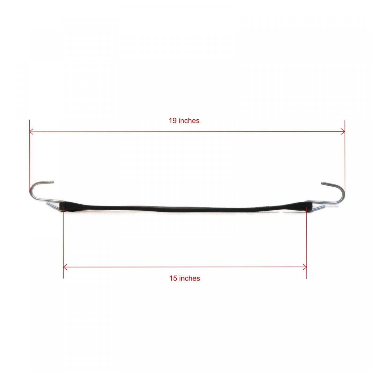 Pack Of 10 Black Rubber Tarp Straps 21 In Bungee Tie Down For Flatbed Vehicles With Stainless Steel J Hooks