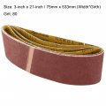 Uxcell 3-inch X 21-inch Aluminum Oxide Sanding Belt 80 Grits Sandpaper Lapped Joint For Sander 6pcs