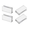 4pcs 1 6 Non Magnetic Latch Clamp Steel Glass Cabinet Clip Metal Rectangular Adjustable Frameless For Door Wardrobe Silver 