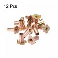 Uxcell M8x24mm T-nuts 4 Pronged Tee Nut Carbon Steel Threaded Inserts For Wood 12pcs