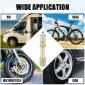 X Autohaux 4pcs 50mm 1 97 Long Brass Auto Tire Valve Extension Adaptor Air Tyre Stem Extender Inflation Stright Bore For Car