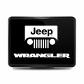 Ipick Image Compatible With Jeep Wrangler Uv Graphic Black Metal Face-plate On Abs Plastic 2 Inch Tow Hitch Cover