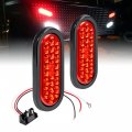 True Mods 2pc 6 Red Oval Led Trailer Tail Light Kit Dot Fmvss 108 Sae Stip 24 Grommet Plug Included Ip67 Waterproof Stop Turn 