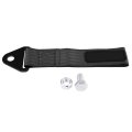Universal High Strength Racing Tow Strap 10 000 Lbs Capacity Black Polyester Nylon For Front Rear Bumper Towing Hook 