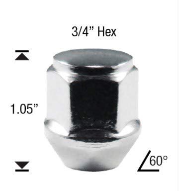 Ezaccessory 20 Short Chrome Lug Nuts Bulge Acorn 12mmx1 5 Thread Size