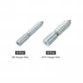 Uxcell M8 M10 Hanger Bolts Length 50mm Double Headed Self-tapping Screw 8mm 10mm Wood Joint Furniture Legs 8pcs Each