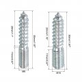 Uxcell M8 M10 Hanger Bolts Length 50mm Double Headed Self-tapping Screw 8mm 10mm Wood Joint Furniture Legs 8pcs Each