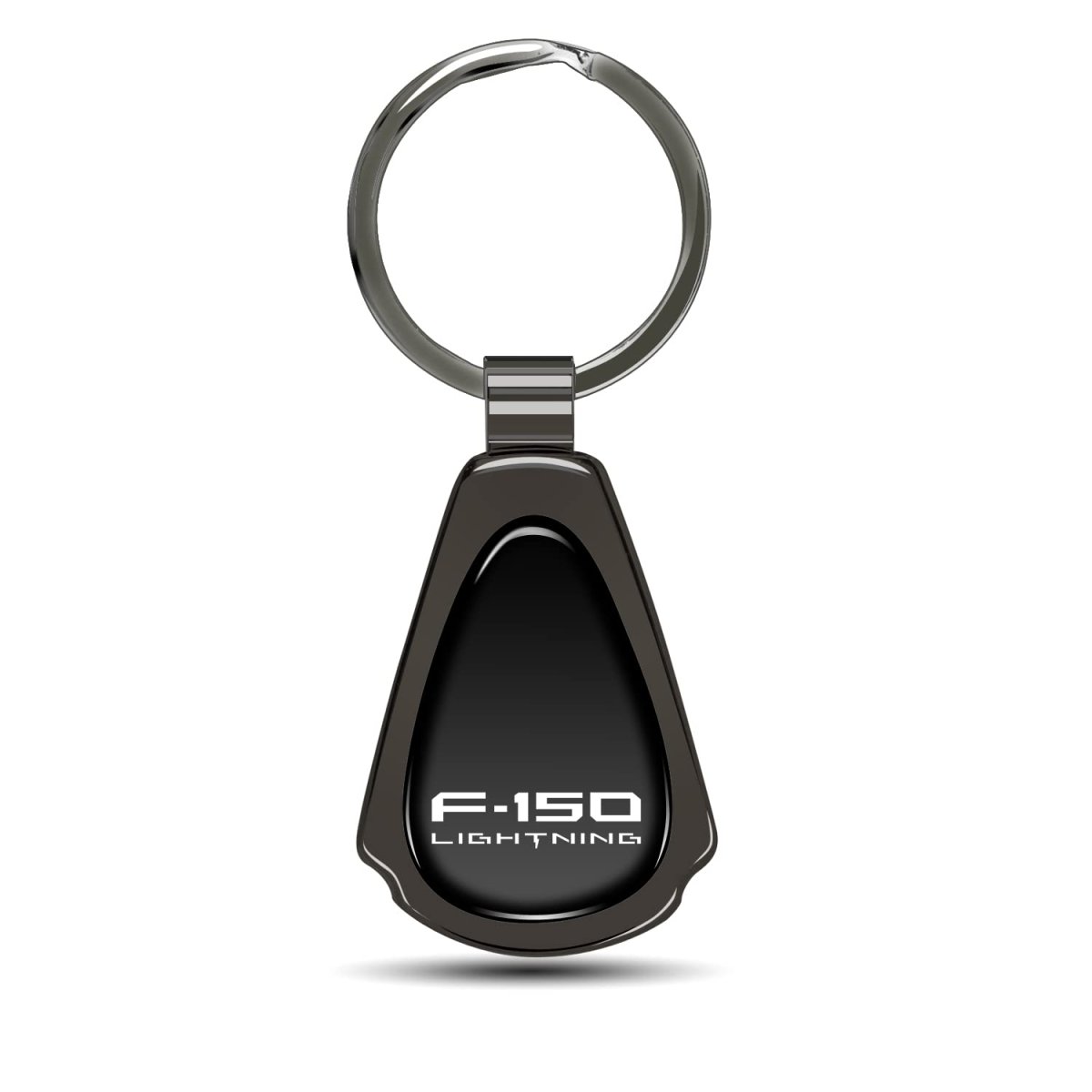 Ford F-150 Lightning Black Dome Dark Gunmetal Metal Teardrop Premium Key Chain