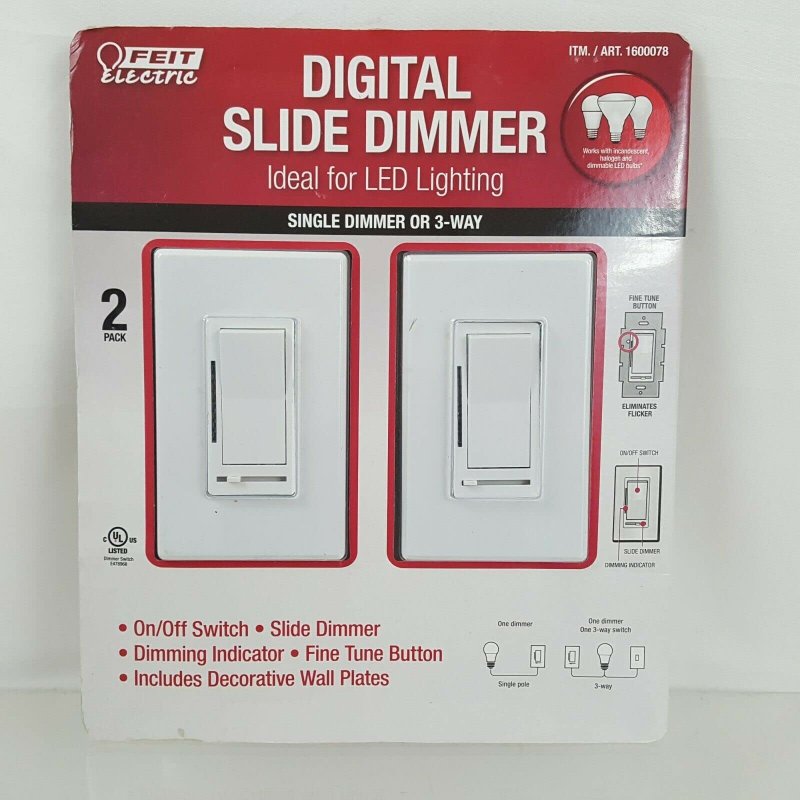 Feit Electric Digital Slide Dimmer Ideal For Led Lighting 2 Pack
