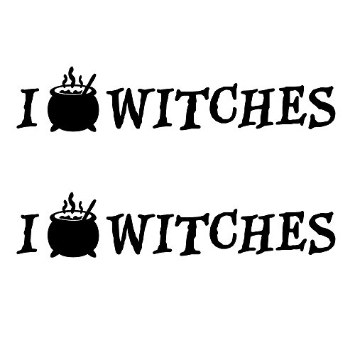 Auto Vynamics Bmpr-iheart-witches-8-gbla Gloss Black Vinyl I Love Heart Witches Stickers W Bubbling Cauldron As Design 2 Decals